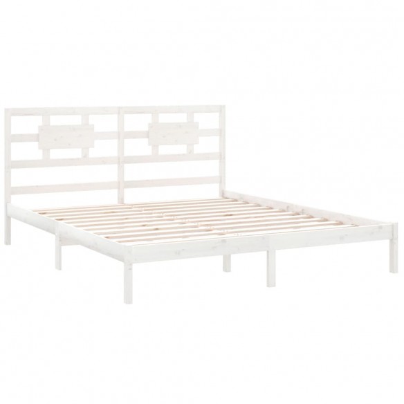 Cadre de lit Blanc Bois massif 160x200 cm