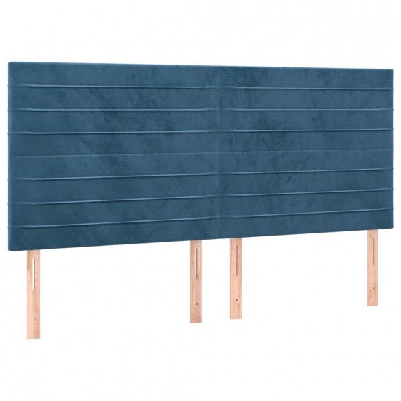 Cadre de lit et matelas Bleu foncé 200x200cm Velours