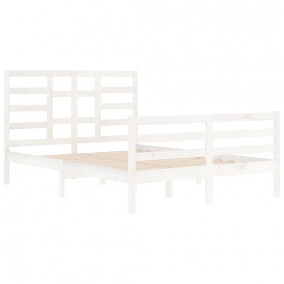 Cadre de lit Blanc Bois massif 140x200 cm