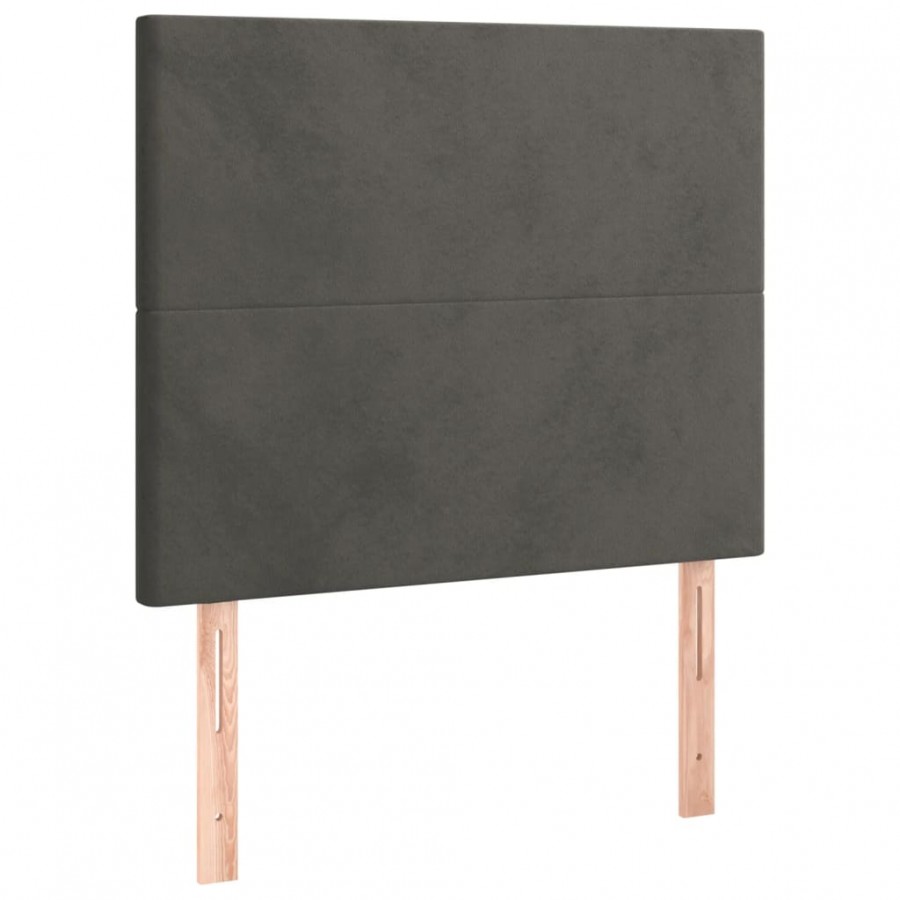 Têtes de lit 2 pcs Gris foncé 100x5x78/88 cm Velours
