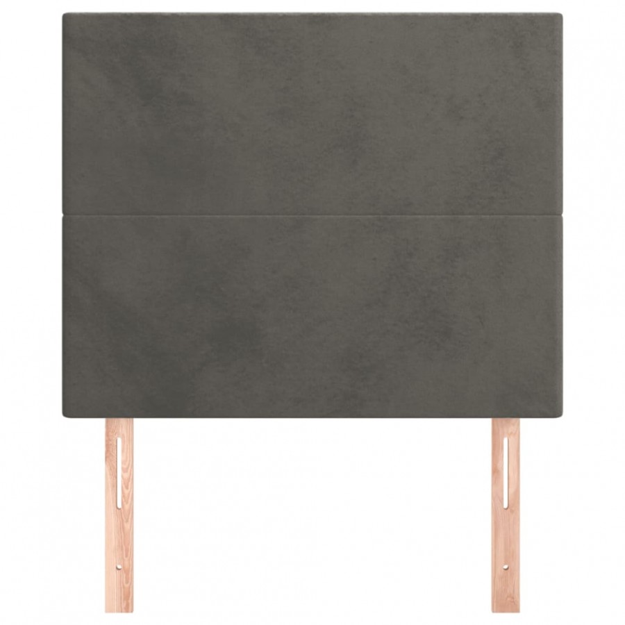 Têtes de lit 2 pcs Gris foncé 100x5x78/88 cm Velours