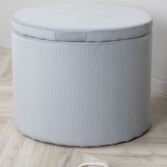 Venture Home Pouf Dunken 51x51x43 cm Velours côtelé Gris