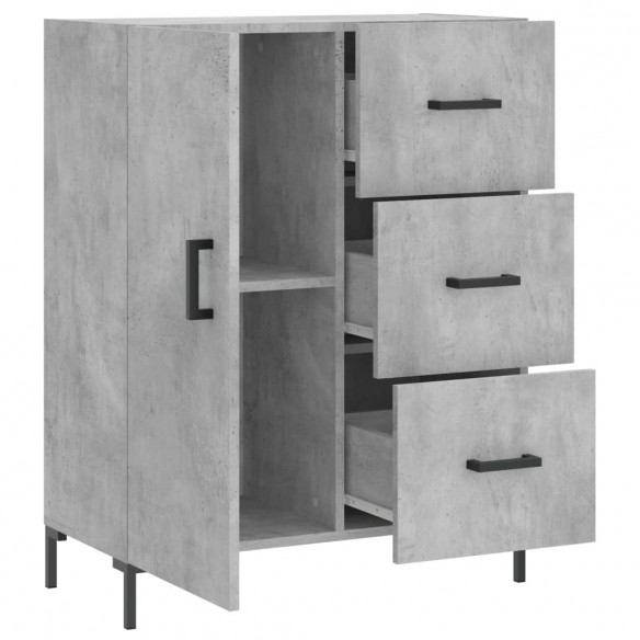 Buffet gris béton 69,5x34x90 cm bois d'ingénierie