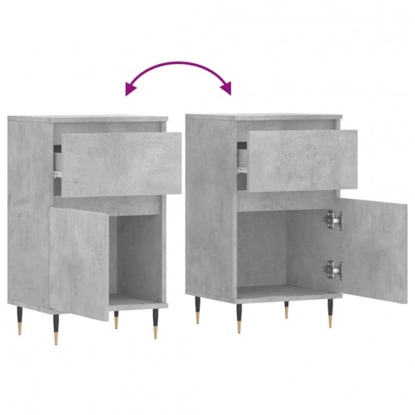 Buffets 2 pcs gris béton 40x35x70 cm bois d'ingénierie