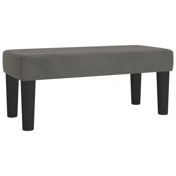 Cadre de lit et matelas Gris foncé 90x200 cm Velours