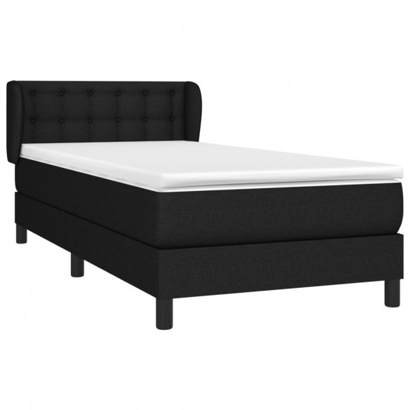 Cadre de lit et matelas Noir 80x200 cm Tissu