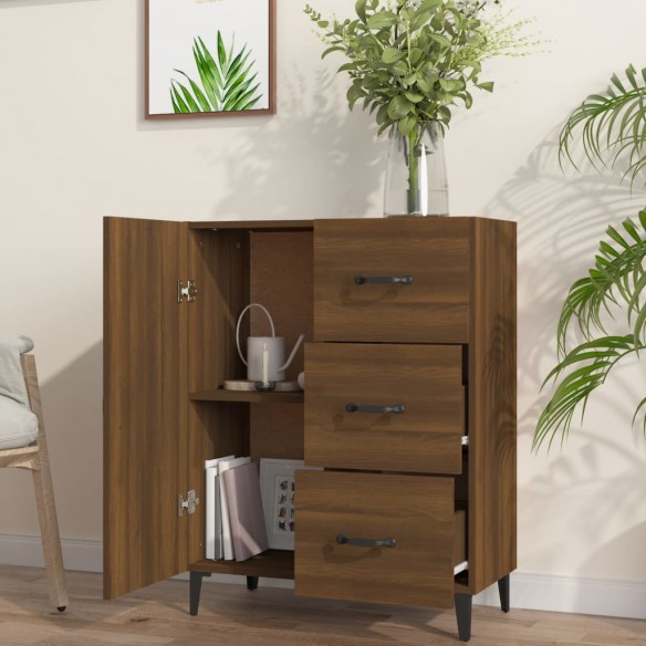 Buffet chêne marron 69,5x34x90 cm bois d'ingénierie