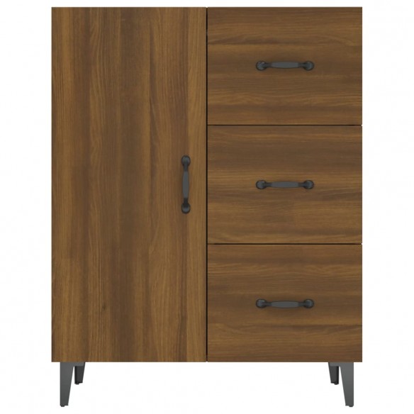 Buffet chêne marron 69,5x34x90 cm bois d'ingénierie