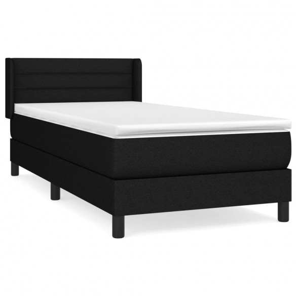 Cadre de lit avec matelas Noir 100x200 cm Tissu