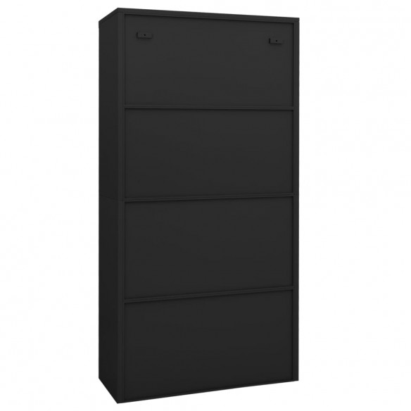 Armoire de bureau Anthracite 90x40x180 cm Acier et verre trempé