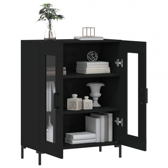 Buffet noir 69,5x34x90 cm bois d'ingénierie