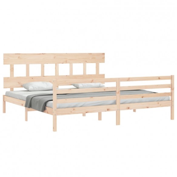 Cadre de lit avec tête de lit 200x200 cm bois massif