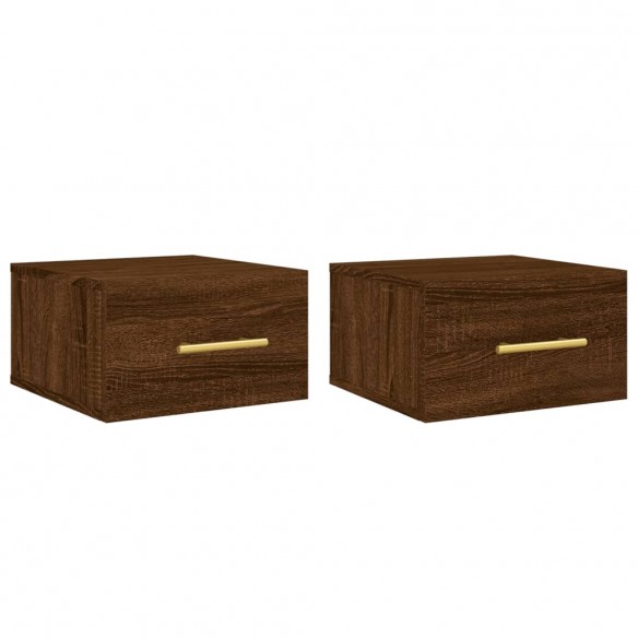 Tables de chevet murales 2 pcs chêne marron 35x35x20 cm