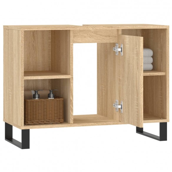 Armoire salle de bain chêne sonoma 80x33x60cm bois d'ingénierie