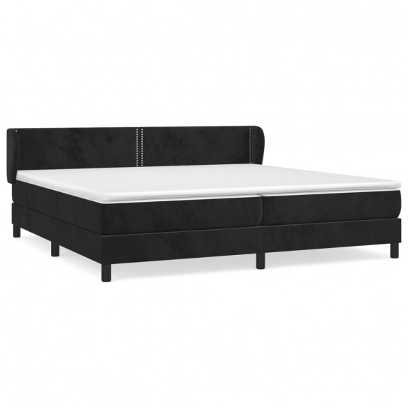 Cadre de lit et matelas Noir 200x200 cm Velours