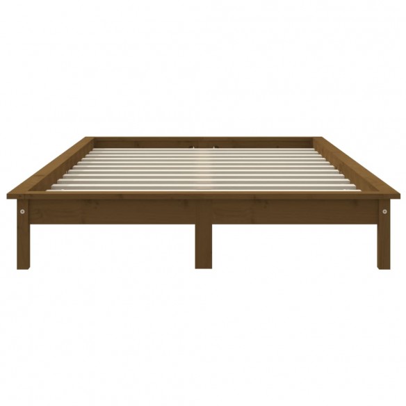 Cadre de lit Marron miel 200x200 cm Bois de pin massif