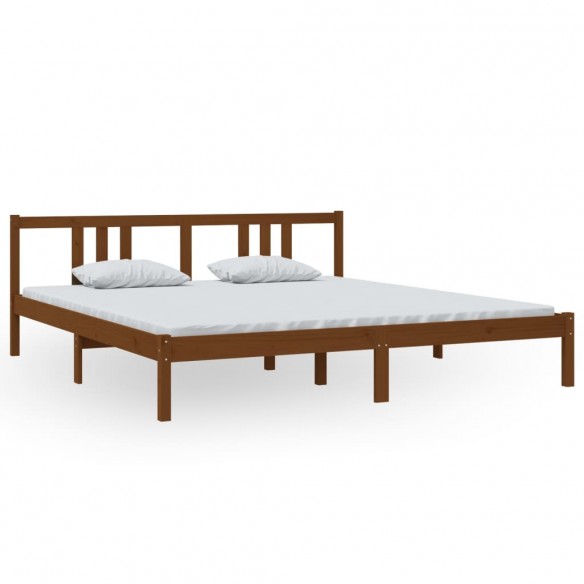 Cadre de lit Marron miel Bois massif 180x200 cm Super King