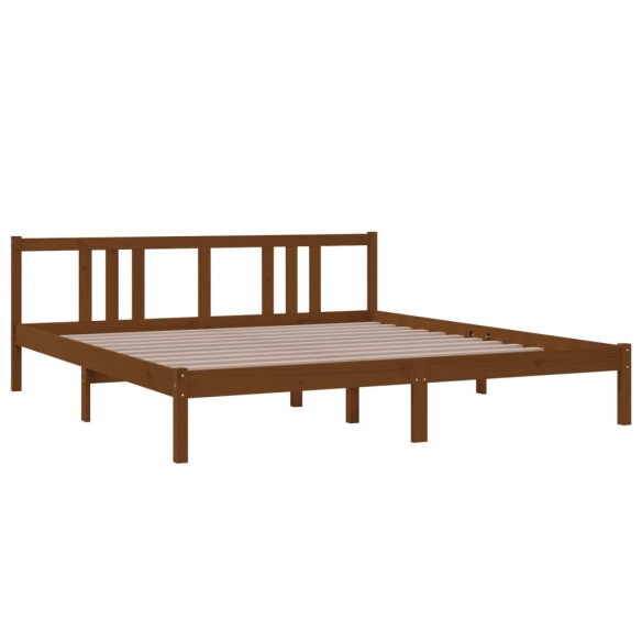 Cadre de lit Marron miel Bois massif 180x200 cm Super King