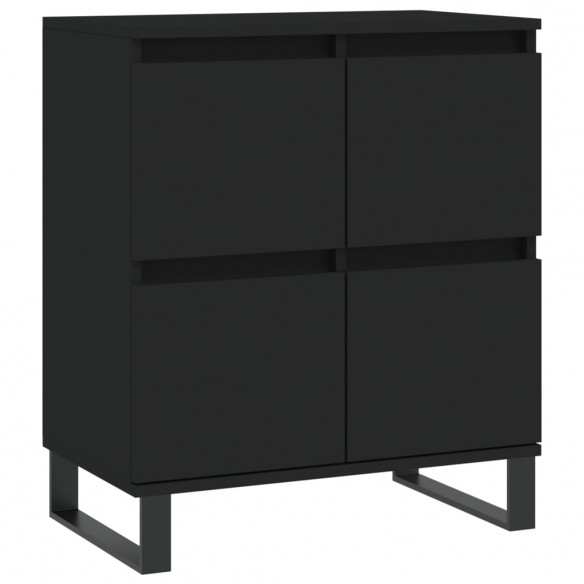 Buffets 3 pcs noir bois d'ingénierie