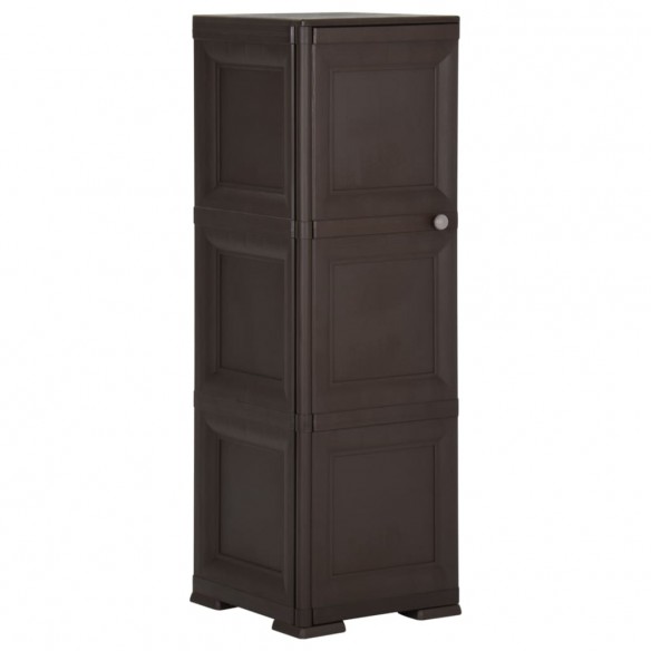 Armoire en plastique 40x43x125 cm Design de bois Marron