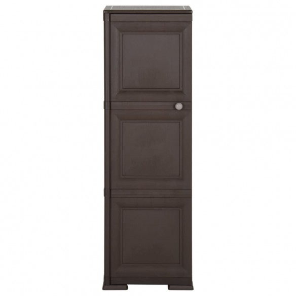 Armoire en plastique 40x43x125 cm Design de bois Marron