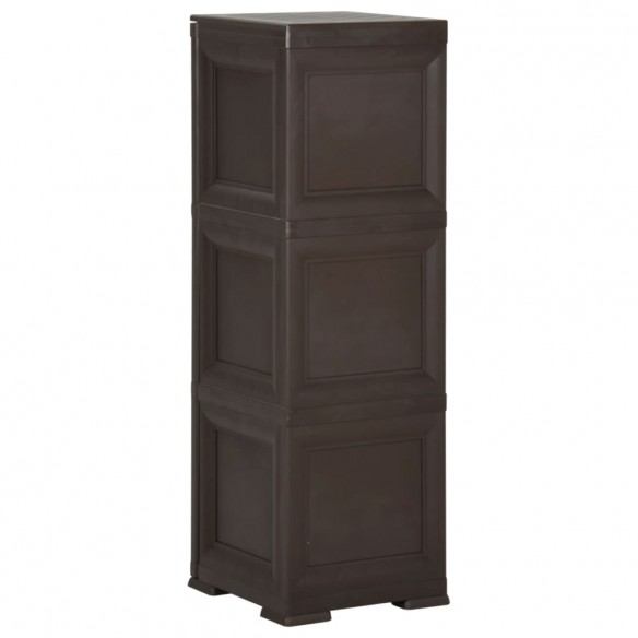 Armoire en plastique 40x43x125 cm Design de bois Marron