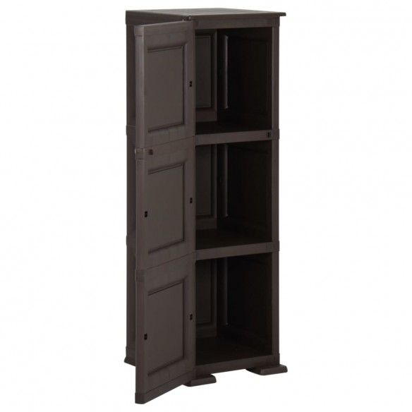 Armoire en plastique 40x43x125 cm Design de bois Marron