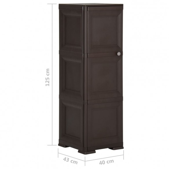 Armoire en plastique 40x43x125 cm Design de bois Marron