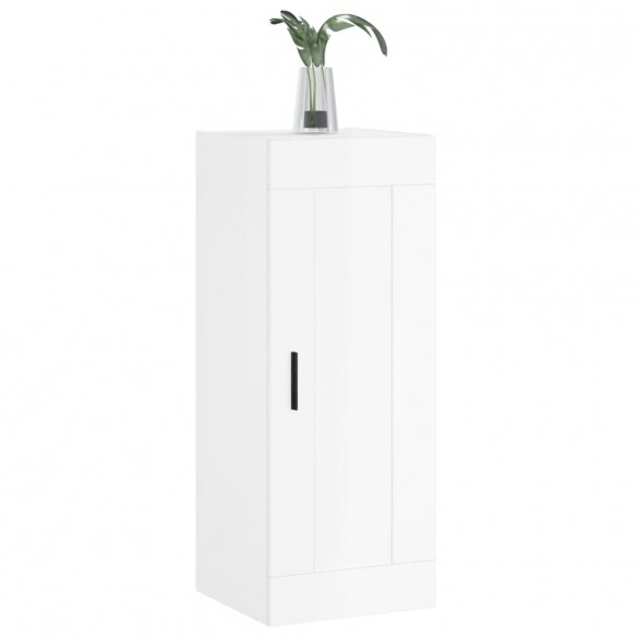 Armoire murale blanc brillant 34,5x34x90 cm bois d'ingénierie