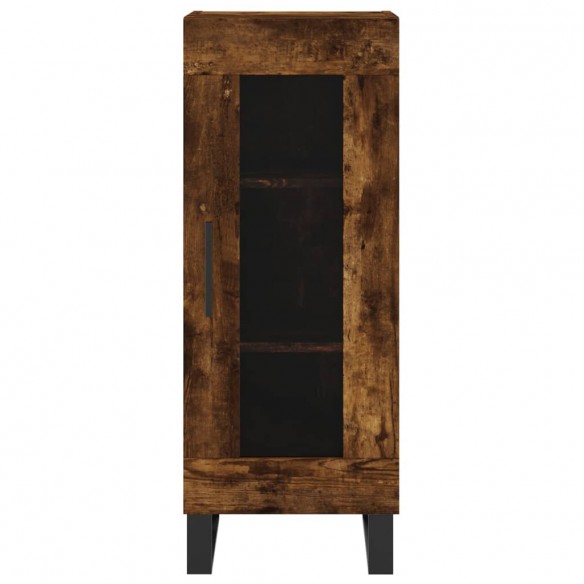 Buffet haut Chêne fumé 34,5x34x180 cm Bois d'ingénierie