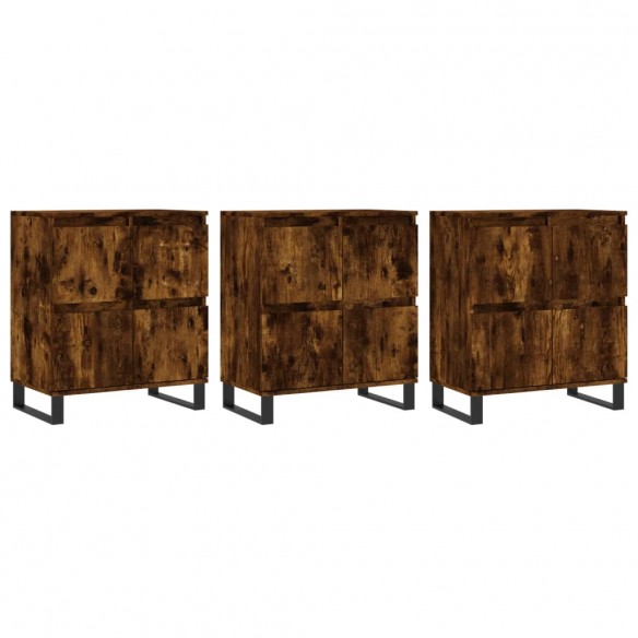 Buffets 3 pcs Chêne fumé Bois d'ingénierie