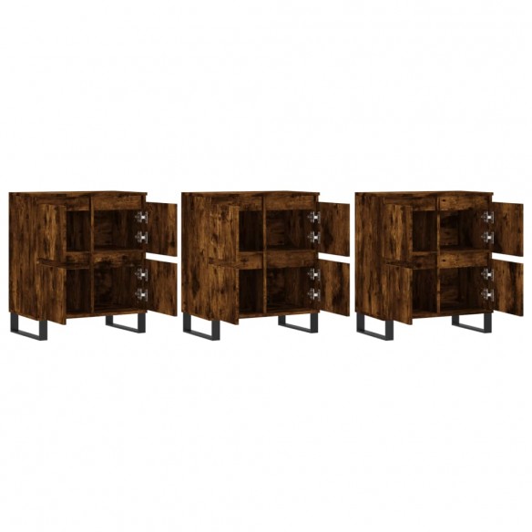 Buffets 3 pcs Chêne fumé Bois d'ingénierie