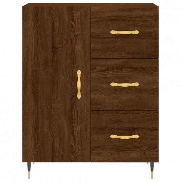 Buffet chêne marron 69,5x34x90 cm bois d'ingénierie