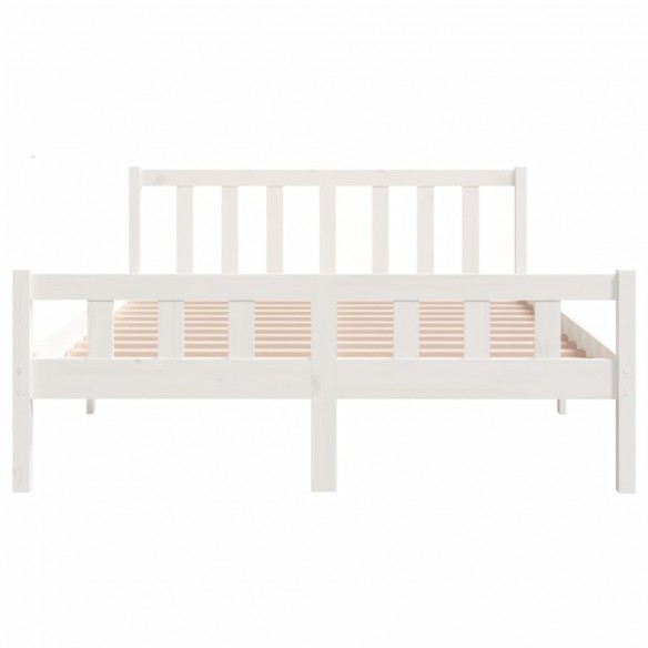 Cadre de lit Blanc Bois massif 140x190 cm