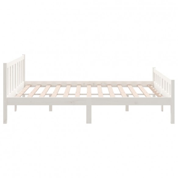 Cadre de lit Blanc Bois massif 140x190 cm