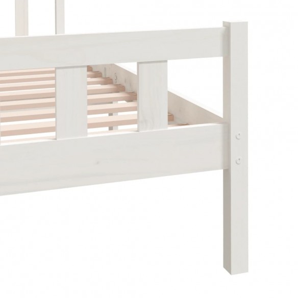 Cadre de lit Blanc Bois massif 140x190 cm