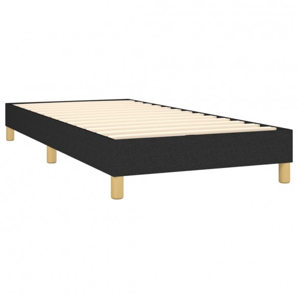 Cadre de lit et matelas Noir 80x200 cm Tissu