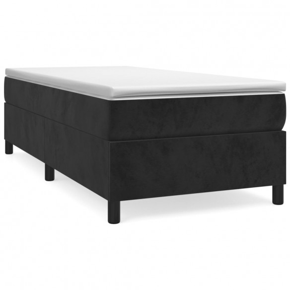 Cadre de lit et matelas Noir 80x200 cm Velours