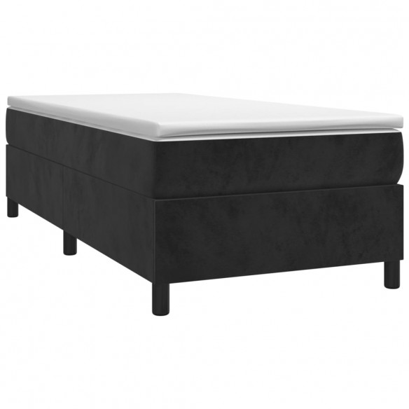 Cadre de lit et matelas Noir 80x200 cm Velours