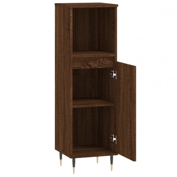 Armoire de bain chêne marron 30x30x100 cm bois d'ingénierie