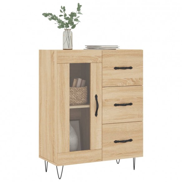 Buffet chêne sonoma 69,5x34x90 cm bois d'ingénierie