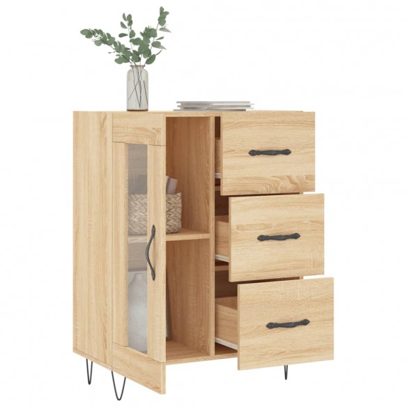 Buffet chêne sonoma 69,5x34x90 cm bois d'ingénierie