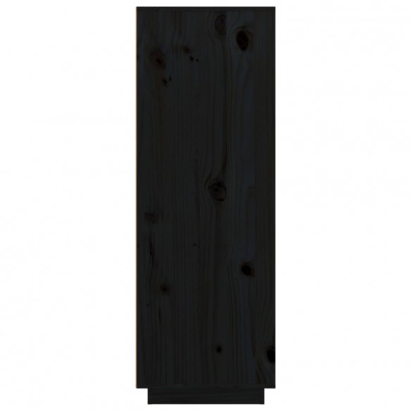 Buffet haut Noir 89x40x116,5 cm Bois massif de pin