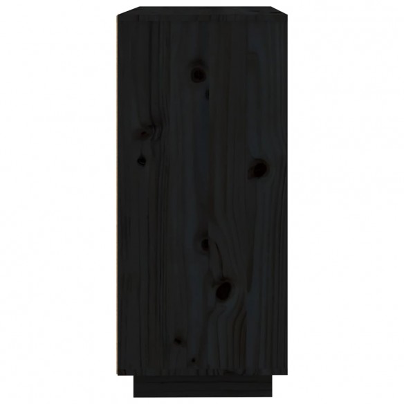 Buffet Noir 60x35x80 cm Bois massif de pin