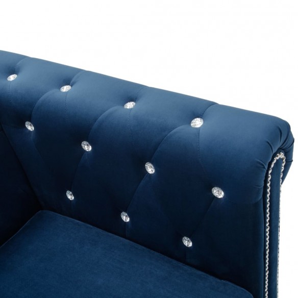 Canapé d'angle Revêtement en velours 199x142x72 cm Bleu