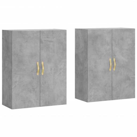 Armoires murales 2 pcs gris béton 69,5x34x90 cm