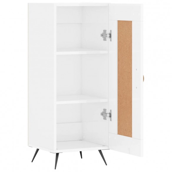 Buffet Blanc brillant 34,5x34x90 cm Bois d'ingénierie