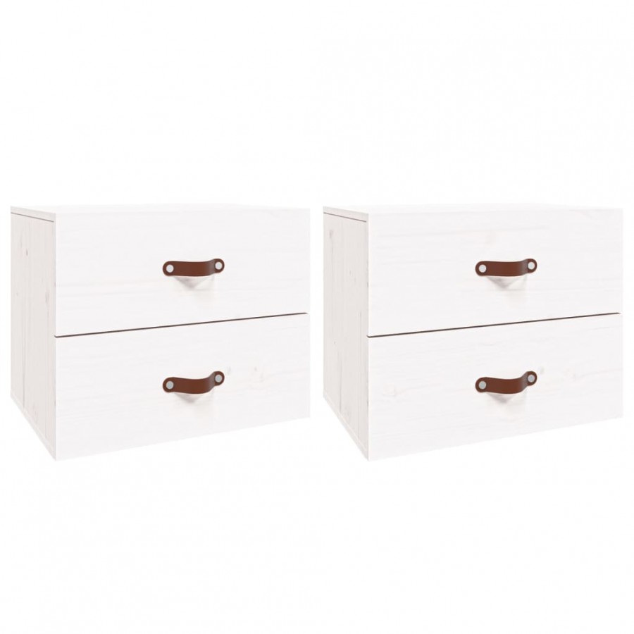 Tables de chevet murales 2 pcs Blanc 50x36x40 cm