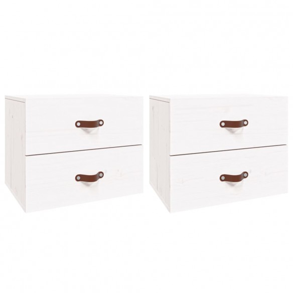 Tables de chevet murales 2 pcs Blanc 50x36x40 cm