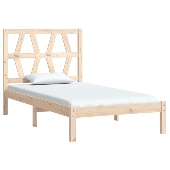 Cadre de lit bois de pin massif 75x190 cm petit simple